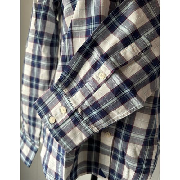 Women's UNTUCKit Sorbo Blue Plaid Shirt Size 4 - Picture 3 of 8